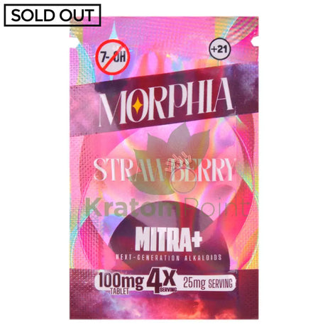 Morphia 100mg Strawberry MITRA+ Next Generation Kratom Alkaloid Tablet 1ct kratom extract