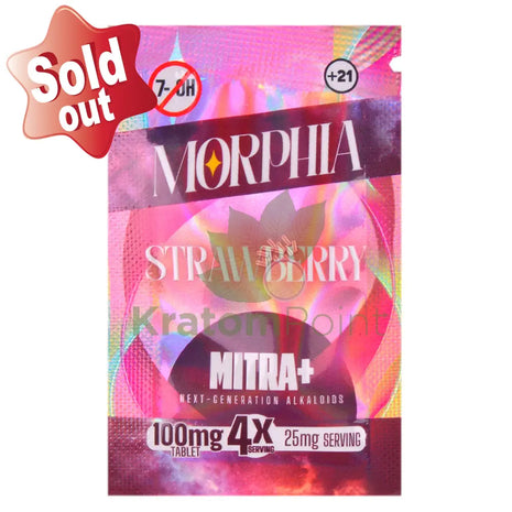 Morphia 100mg Strawberry MITRA+ Next Generation Kratom Alkaloid Tablet 1ct kratom extract