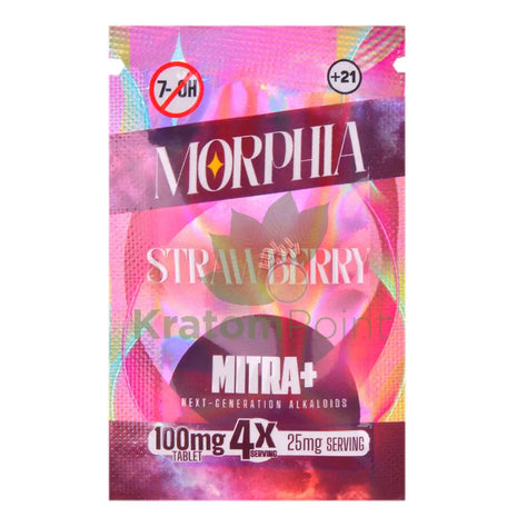 Morphia 100mg Strawberry MITRA+ Next Generation Kratom Alkaloid Tablet 1ct kratom extract