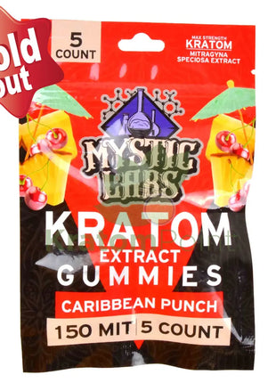 Mystic Labs Kratom Extract Gummies Caribbean Punch 5ct