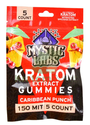 Mystic Labs Kratom Extract Gummies Caribbean Punch 5ct