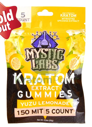 Mystic Labs Kratom Extract Gummies Yuzu Lemonade 5ct