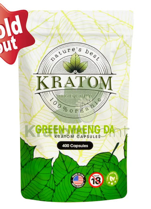 Natures Best Kratom Capsules Green Maeng Da 400Ct