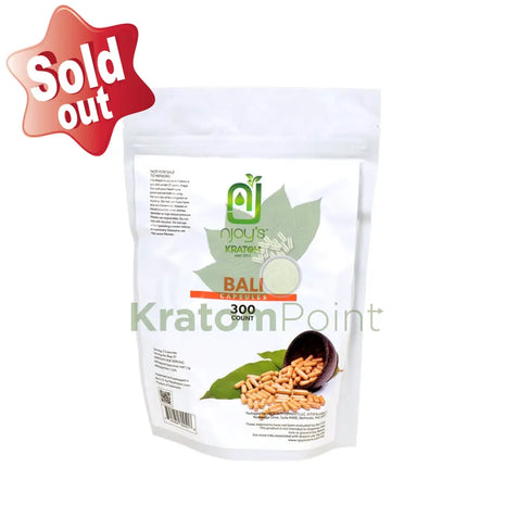 Njoys Bali Kratom Capsules 300 Count