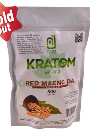 Njoy’s Red Maeng Da Kratom Capsules 300 count