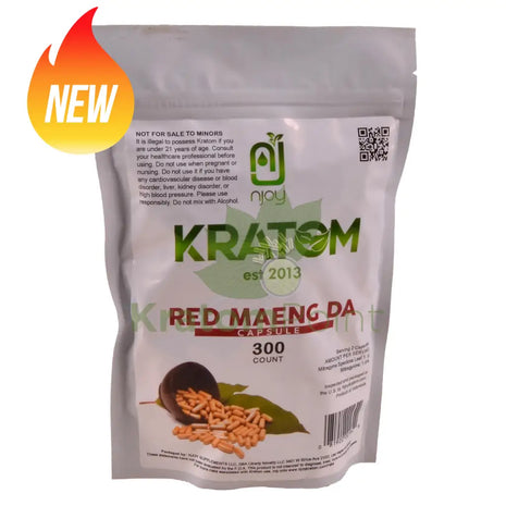 Njoy’s Red Maeng Da Kratom Capsules 300 count