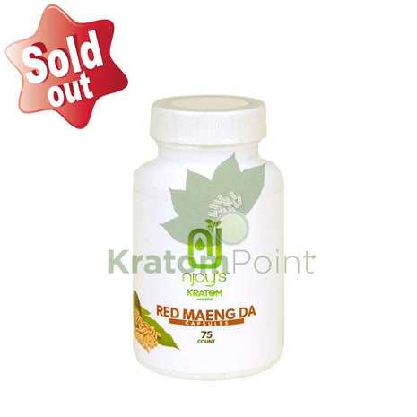 Njoys Red Maeng Da Kratom Capsules 75 Count