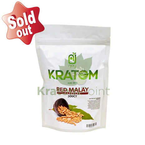 Njoys Red Malay Kratom Capsules 300 Count