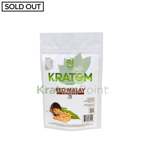 Njoys Red Malay Kratom Capsules 75 Count