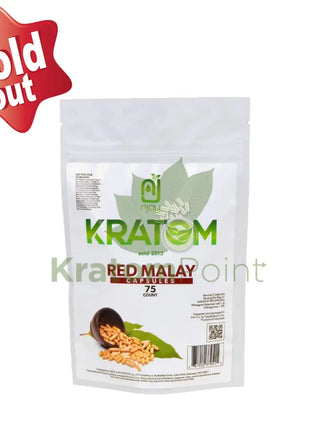 Njoys Red Malay Kratom Capsules 75 Count