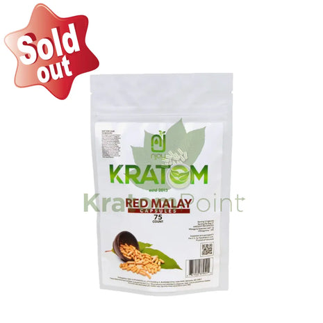 Njoys Red Malay Kratom Capsules 75 Count