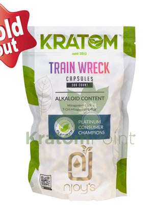 Njoys Trainwreck Kratom Capsules 300 Count
