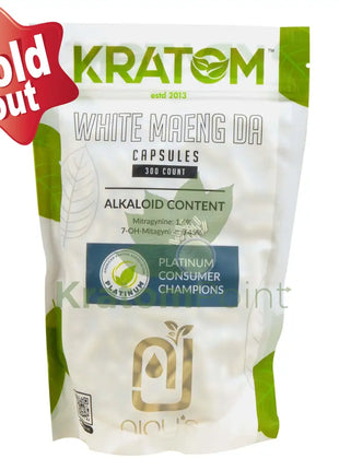 Njoy’s White Maeng Da Kratom Capsules 300 Count