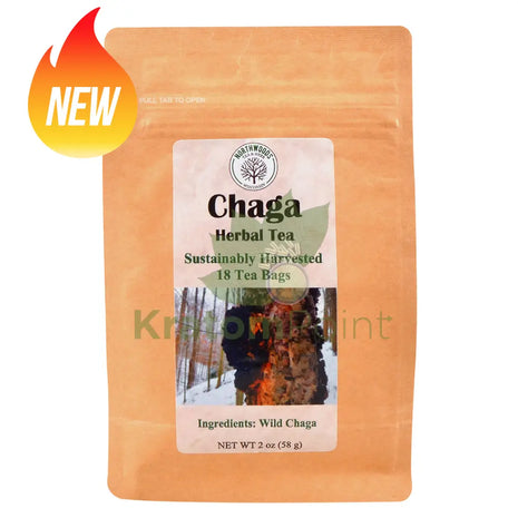 Northwoods Tea & Herb Chaga Herbal Tea 18 Teabags - Mushrooms