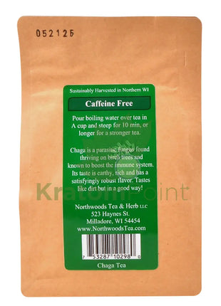 Northwoods Tea & Herb Chaga Herbal Tea 18 Teabags - Mushrooms