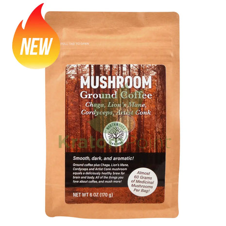 Northwoods Tea & Herb Mushroom Ground Coffee 6oz - Mushrooms