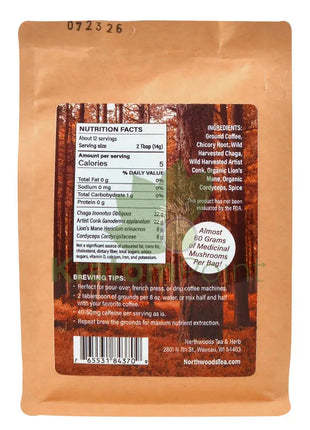 Northwoods Tea & Herb Mushroom Ground Decaf Coffee 6oz - Mushrooms