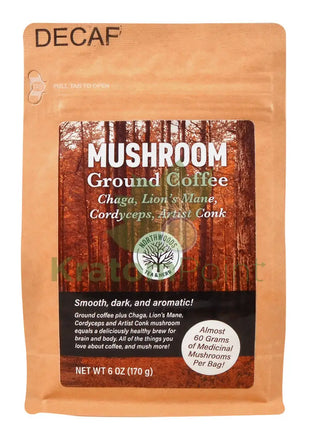 Northwoods Tea & Herb Mushroom Ground Decaf Coffee 6oz - Mushrooms