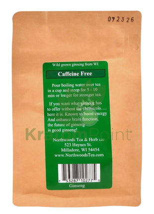 Northwoods Tea & Herb Wisconsin Ginseng Tea 18 Teabags - Mushrooms