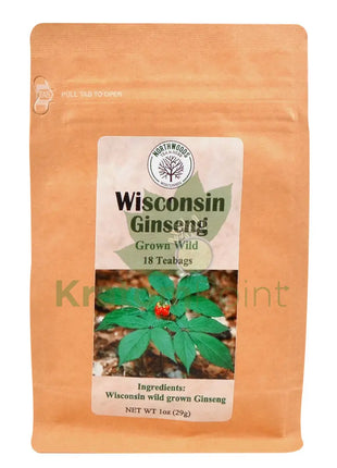 Northwoods Tea & Herb Wisconsin Ginseng Tea 18 Teabags - Mushrooms