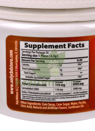 Only CBD Immunity 5000mg Citrus gummies 50ct CBD