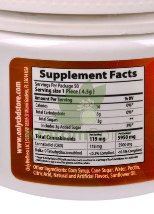 Only CBD Immunity 5000mg Citrus gummies 50ct CBD