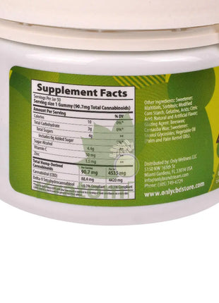 Only CBD Immunity 5000mg Green Apple Zero Sugar gummies 50ct - CBD