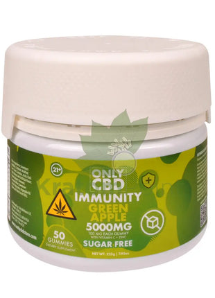 Only CBD Immunity 5000mg Green Apple Zero Sugar gummies 50ct - CBD