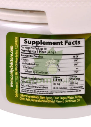 Only CBD Immunity 5000mg Lemonade gummies 50ct CBD