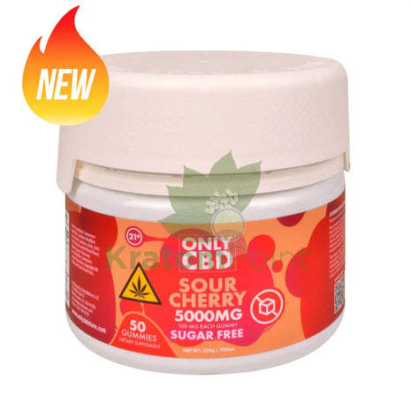 Only CBD Sour Cherry 5000mg Zero Sugar gummies 50ct - CBD