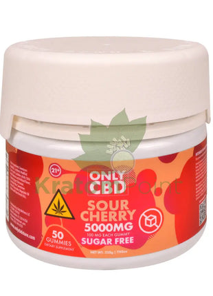 Only CBD Sour Cherry 5000mg Zero Sugar gummies 50ct - CBD