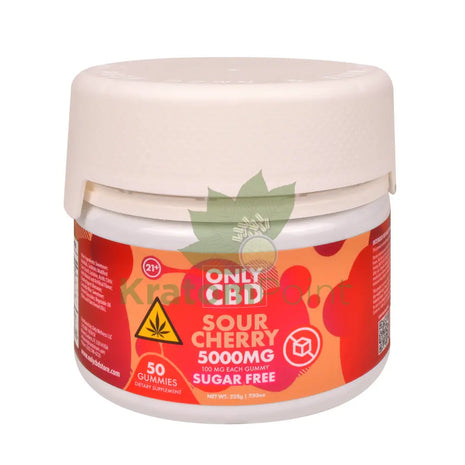 Only CBD Sour Cherry 5000mg Zero Sugar gummies 50ct - CBD