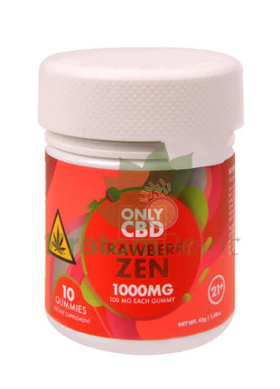Only CBD Strawberry Zen 1000mg gummies 10ct CBD