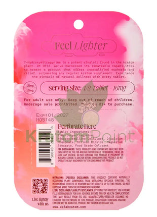 Opia 7-Hydroxy High Potency 30mg Pink Strawberry Kratom 4 Tablets Hydroxy