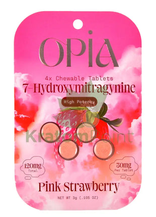 Opia 7-Hydroxy High Potency 30mg Pink Strawberry Kratom 4 Tablets Hydroxy