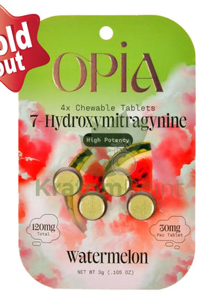Opia 7-Hydroxy High Potency 30mg Watermelon Kratom 4 Tablets Hydroxy