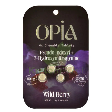 Opia 7-Hydroxymitragynine + Pseudo Wild Berry Kratom 4 Tablets Hydroxy