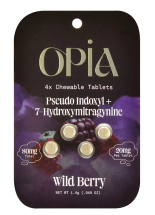 Opia 7-Hydroxymitragynine + Pseudo Wild Berry Kratom 4 Tablets Hydroxy