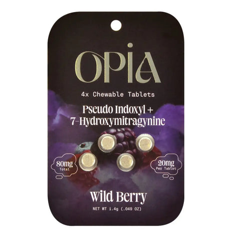 Opia 7-Hydroxymitragynine + Pseudo Wild Berry Kratom 4 Tablets Hydroxy
