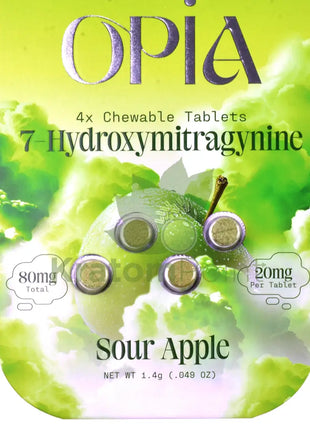 Opia 7-Hydroxymitragynine Sour Apple Kratom 4 Tablets Hydroxy