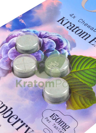 Opia Blue Raspberry Kratom Extract Tablets 150mg 4 tablets