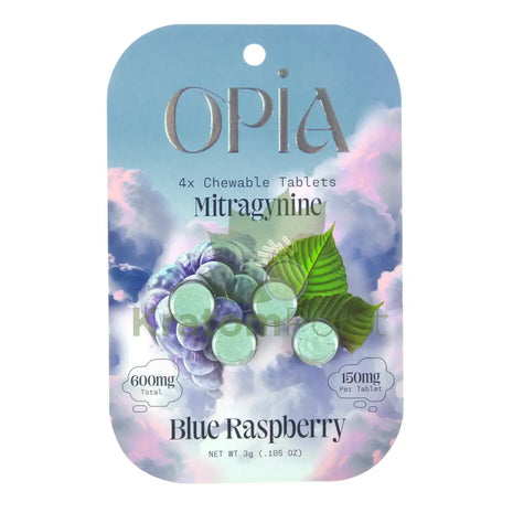 Opia Blue Raspberry Mitragynine Tablets 150mg 4 tablets