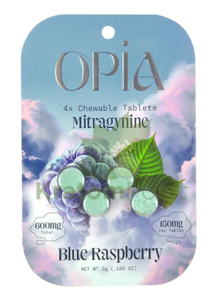 Opia Blue Raspberry Mitragynine Tablets 150mg 4 tablets
