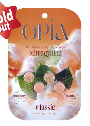 Opia Classic Mitragynine Tablets 150mg 4 tablets