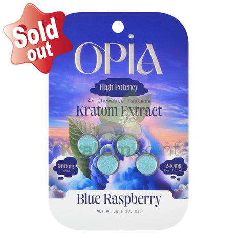 Opia High Potency Blue Raspberry Mitragynine Tablets 240mg 4 tablets - kratom extract