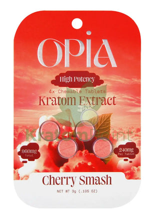 Opia High Potency Cherry Smash Mitragynine Tablets 240mg 4 tablets - kratom extract