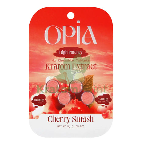 Opia High Potency Cherry Smash Mitragynine Tablets 240mg 4 tablets - kratom extract