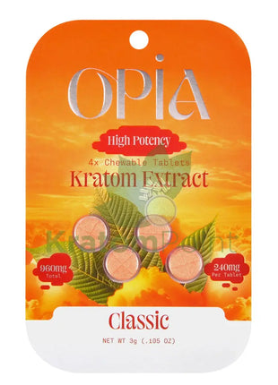 Opia High Potency Classic Mitragynine Tablets 240mg 4 tablets - kratom extract