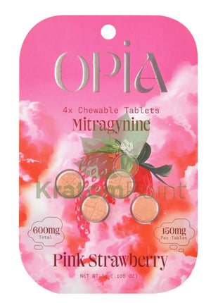 Opia Pink Strawberry Kratom Extract Tablets 150mg 4 tablets