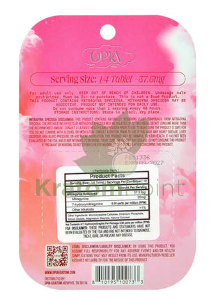 Opia Pink Strawberry Kratom Extract Tablets 150mg 4 tablets